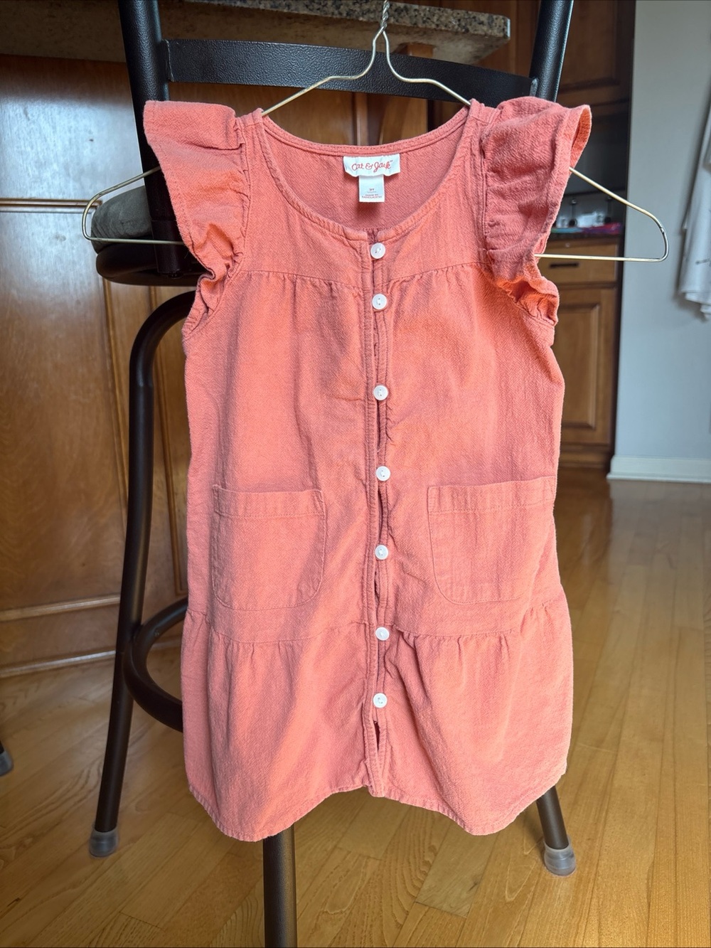Cat & Jack Coral Dress 2T Toddler Size 2T Orange Cotton Summer Clothes Clothing